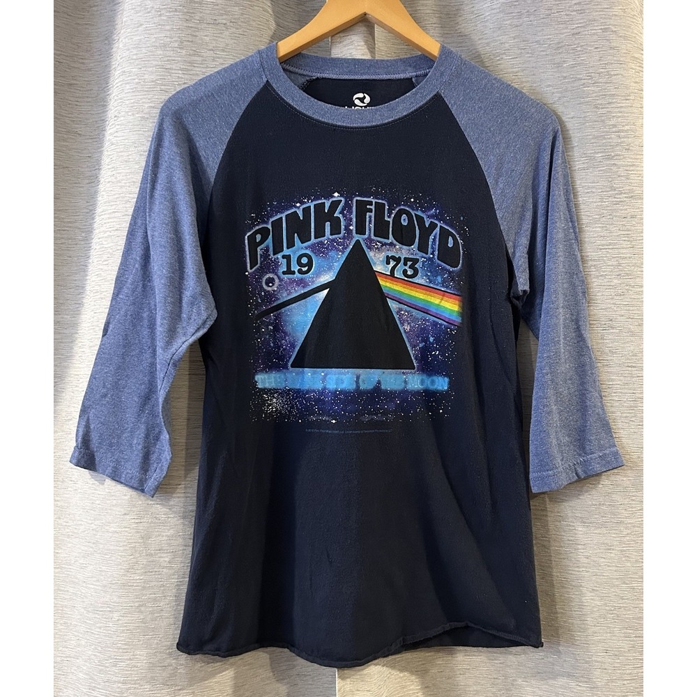 Pink Floyd  The Dark Side of The MOON 2016 Liquid Blue 3/4 Sleeve T-Shirt Size S
